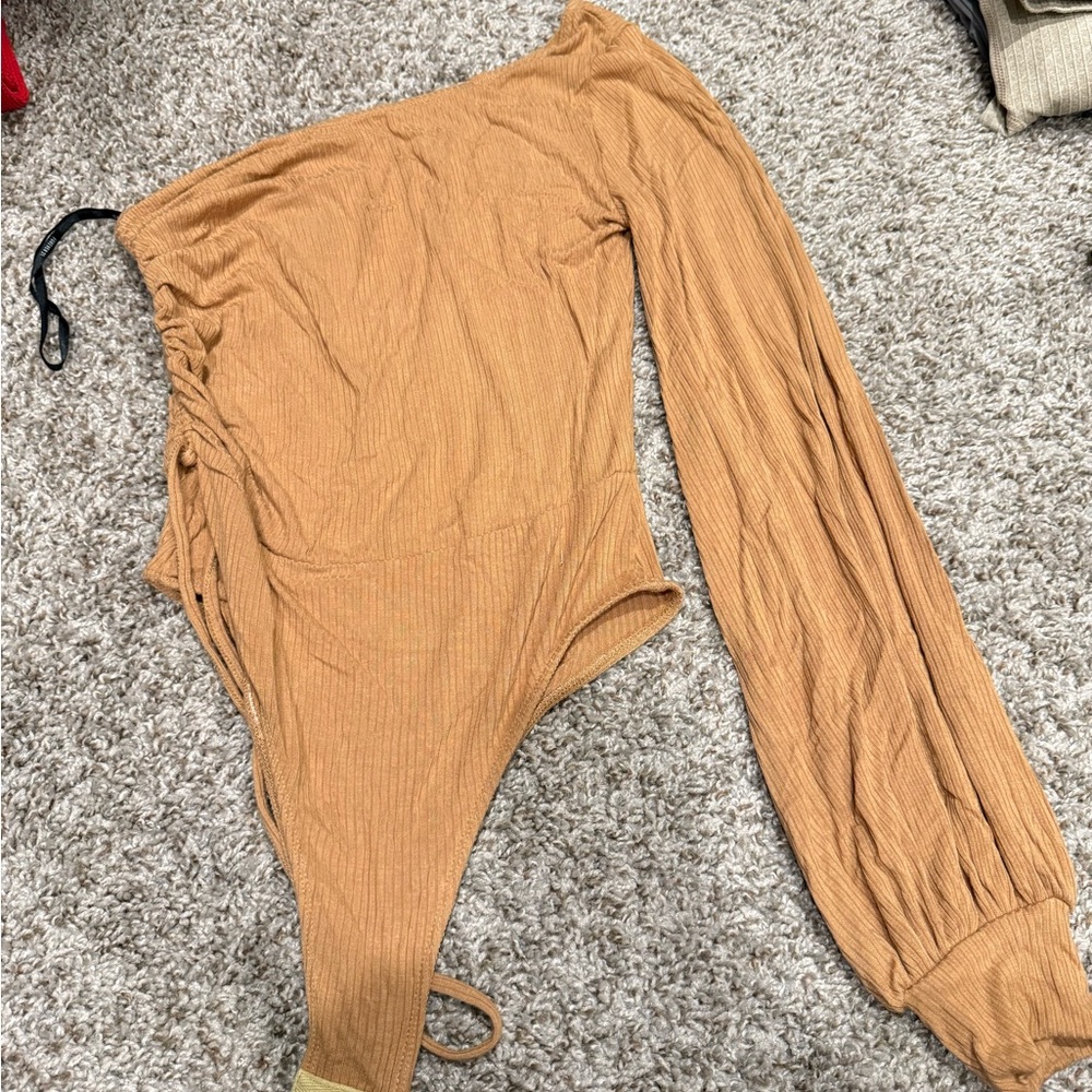 Forever 21 Tan One-Shoulder Top